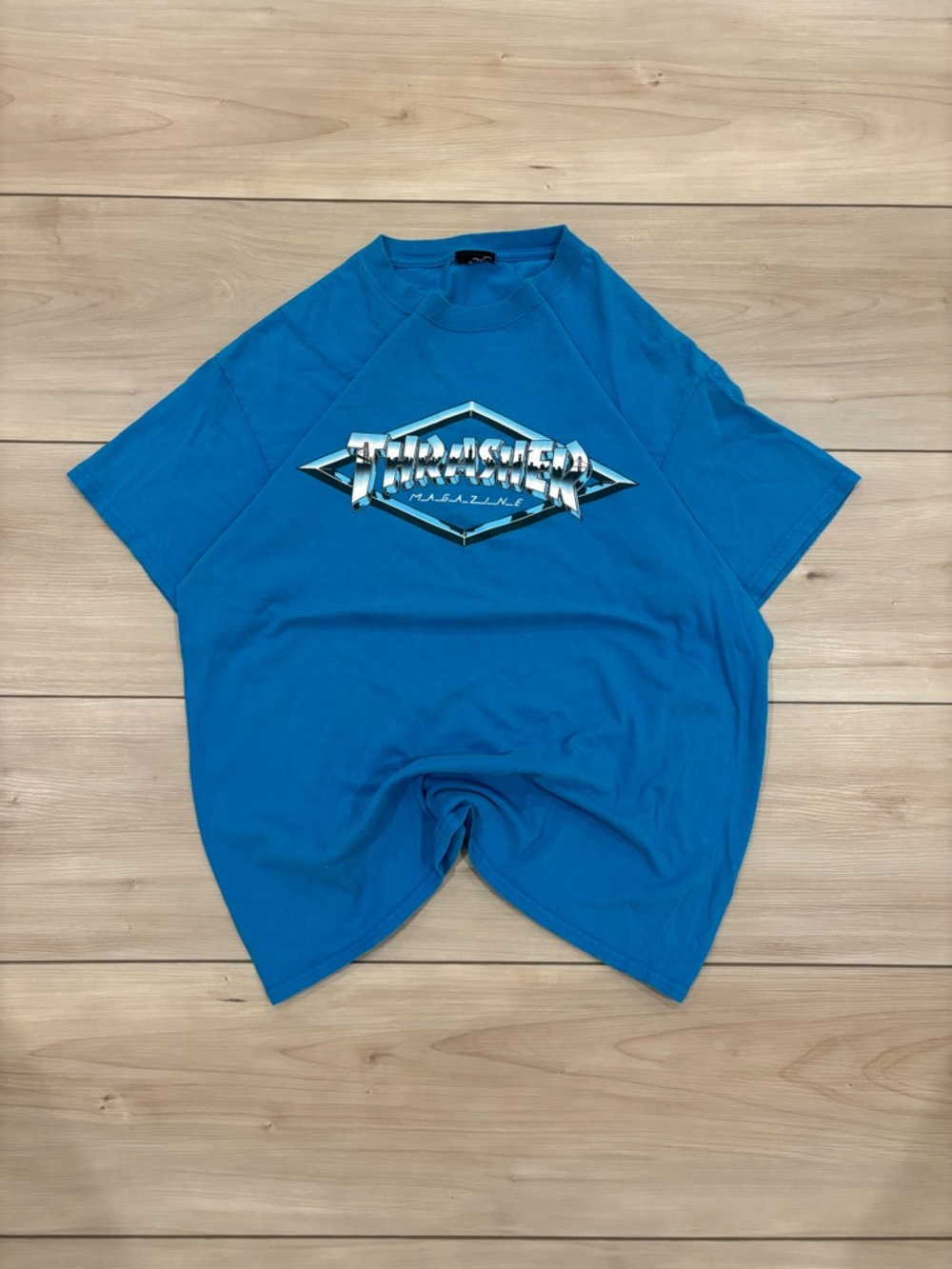 Thrasher Y2K Skater Teal Blue Diamond Logo Short Sleeve Tee